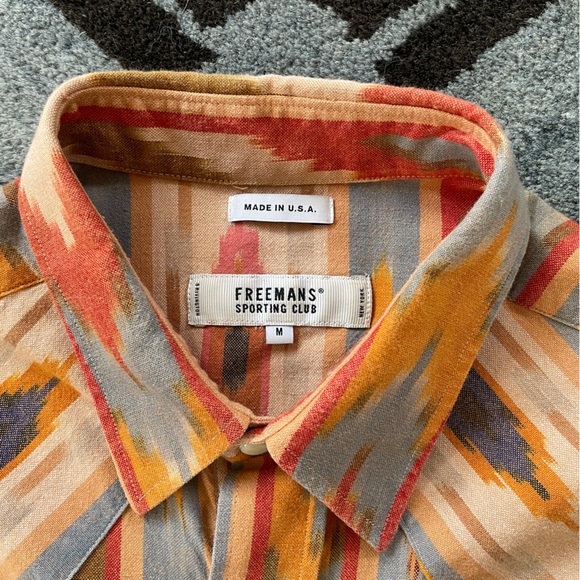 Freemans Sporting Club Ikat Snap Western Shirt Sz M Made in USA - Picture 2 of 8
